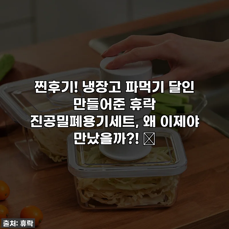 찐후기! 냉장고 파먹기 달인 만들어준 휴락 진공밀폐용기세트, 왜 이제야 만났을까?! ✨
