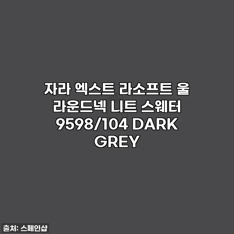 자라 엑스트 라소프트 울 라운드넥 니트 스웨터 9598/104 DARK GREY
