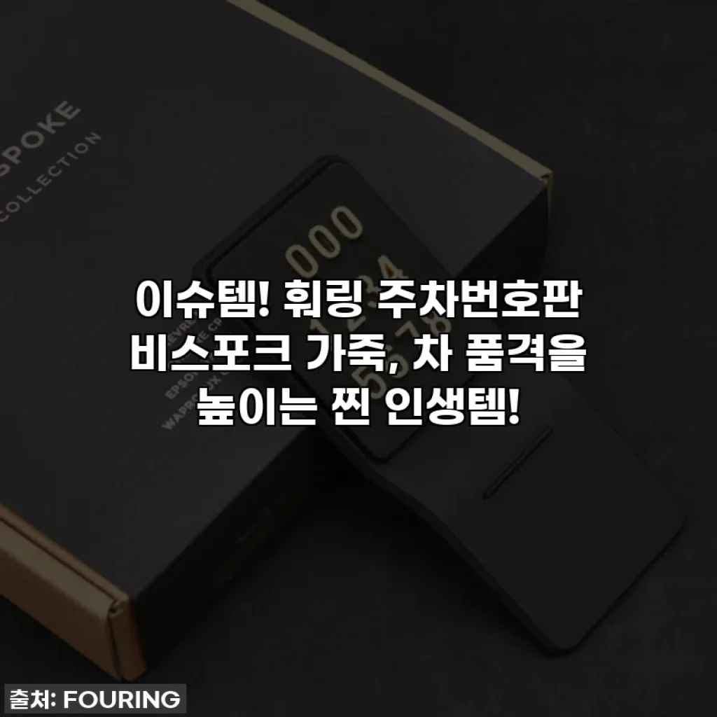 이슈템! 훠링 주차번호판 비스포크 가죽, 차 품격을 높이는 찐 인생템!