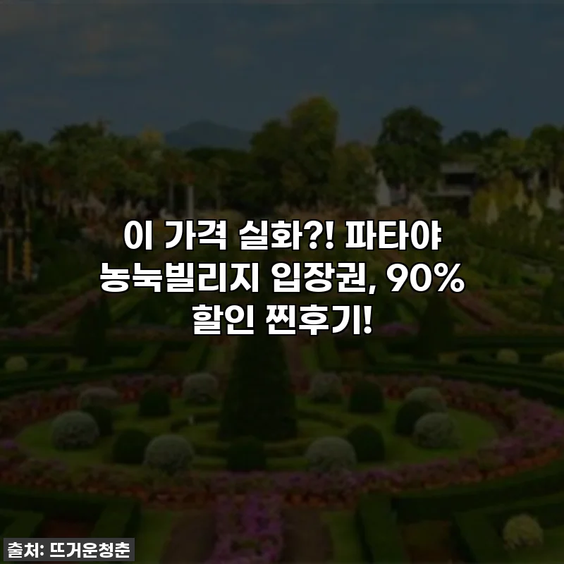 이 가격 실화?! 파타야 농눅빌리지 입장권, 90% 할인 찐후기!