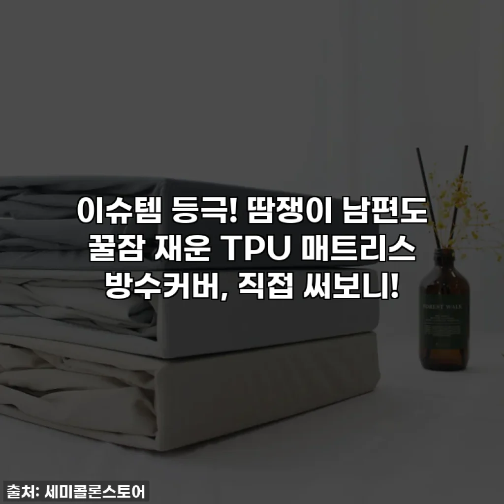 이슈템 등극! 땀쟁이 남편도 꿀잠 재운 TPU 매트리스 방수커버, 직접 써보니!