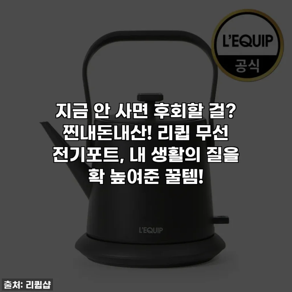 지금 안 사면 후회할 걸? 찐내돈내산! 리큅 무선 전기포트, 내 생활의 질을 확 높여준 꿀템!