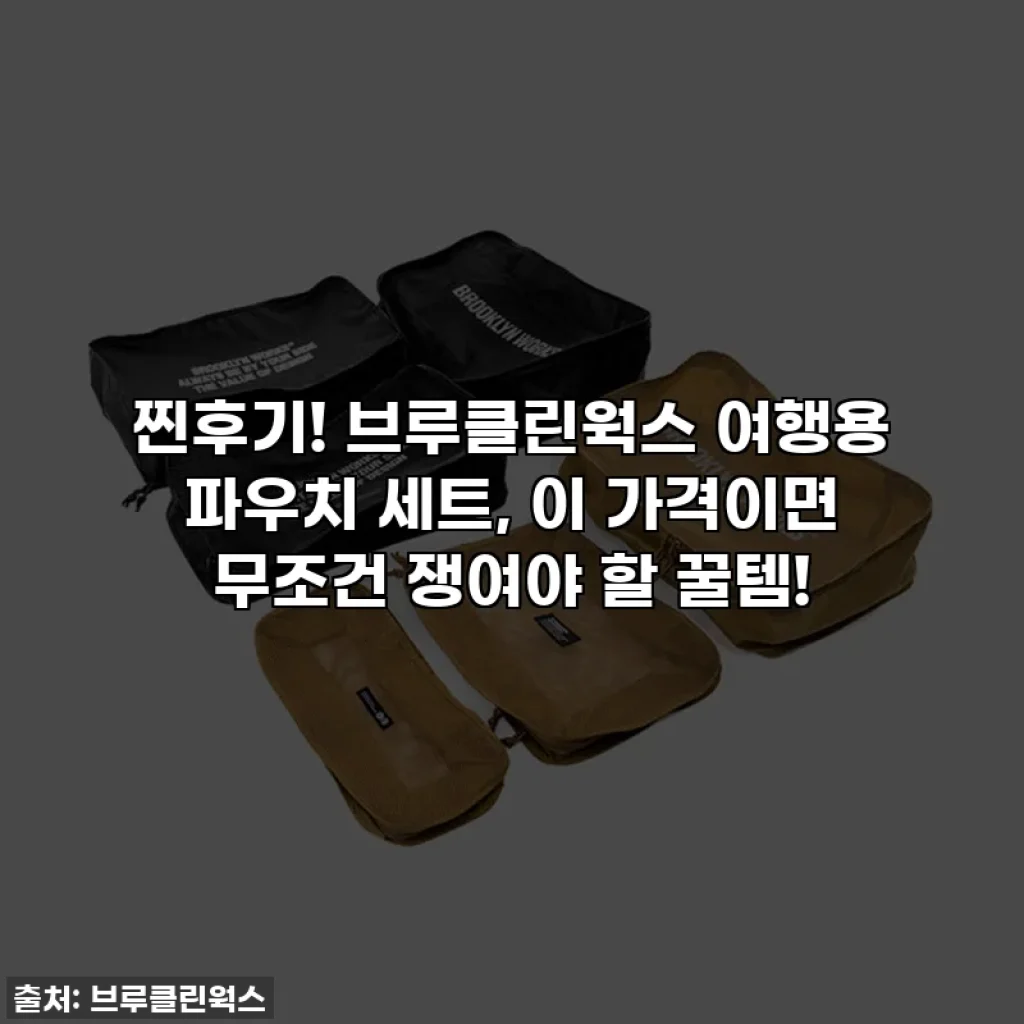 찐후기! 브루클린웍스 여행용 파우치 세트, 이 가격이면 무조건 쟁여야 할 꿀템!