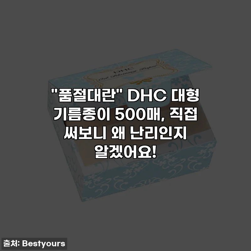 "품절대란" DHC 대형 기름종이 500매, 직접 써보니 왜 난리인지 알겠어요!