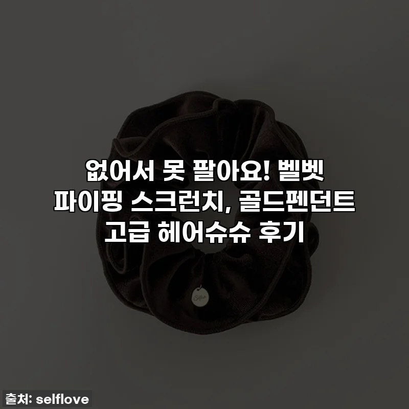 ✨없어서 못 팔아요! 벨벳 파이핑 스크런치, 골드펜던트 고급 헤어슈슈 후기