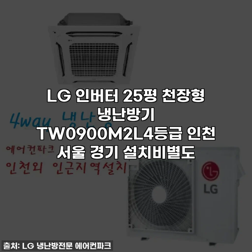 LG 인버터 25평 천장형 냉난방기 TW0900M2L4등급 인천 서울 경기 설치비별도