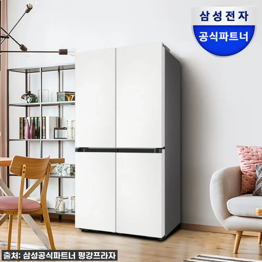 삼성 비스포크 Ai 냉장고 1등급 4도어 RM70F90R1ZD 에센셜화이트 대용량, 우리 집 주방의 품격을 높이다!