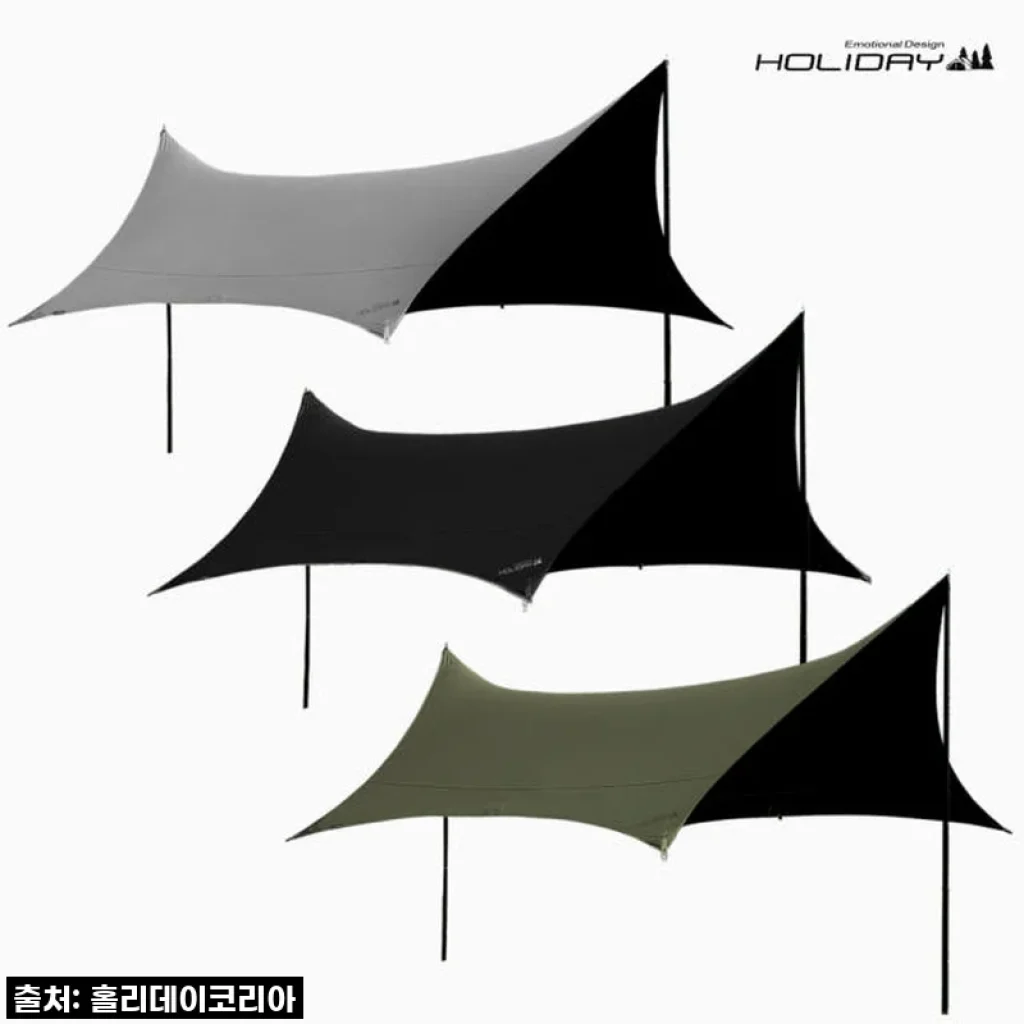 홀리데이 국산 캠핑 블랙코팅 300D 마스터 헥사 타프, 직접 써보니... 여름 캠핑이 기다려져요!