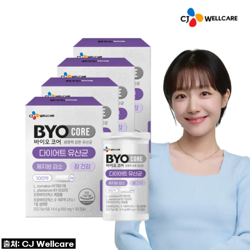 CJ 바이오코어 100억 다이어트 유산균 체지방 감소 소주연 유산균 30캡슐, 4개 [원산지:국산]