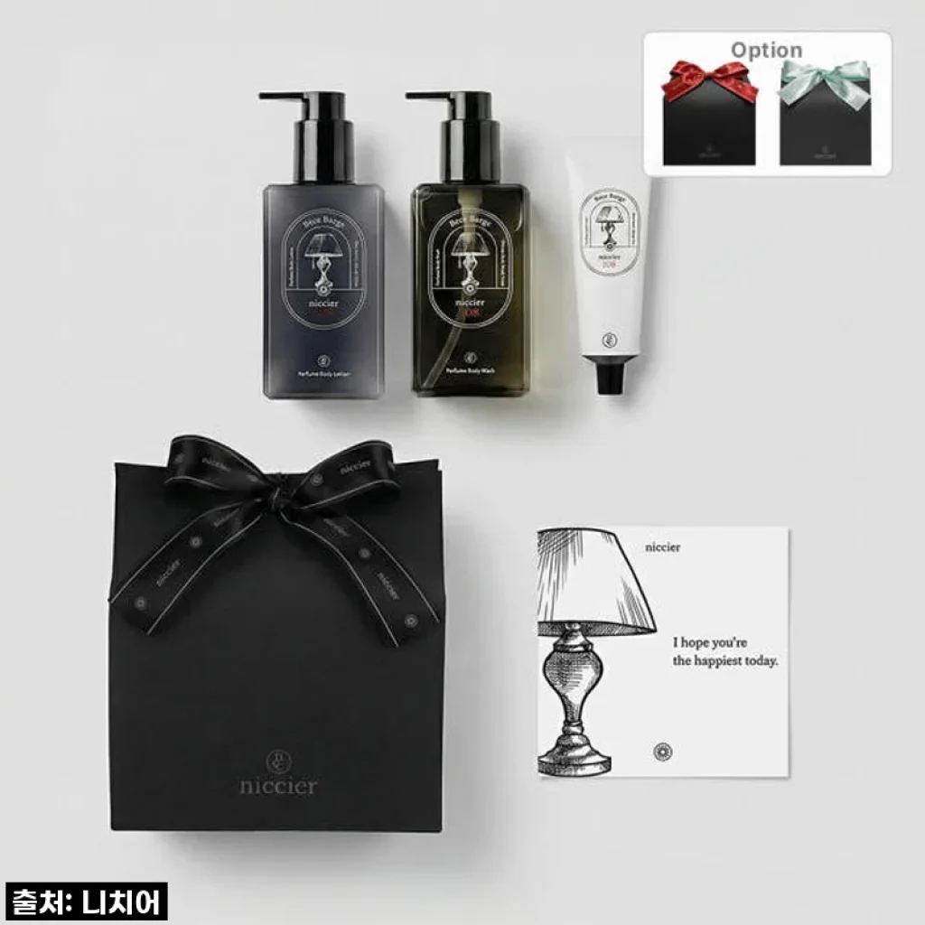 [니치어] 오 드 벨벳 퍼퓸 바디 로션 250 mL + 워시 250 mL + 핸드크림 50 mL 1종 SET 명품 선물세트 남녀공용 백화점 바디밀크 새해 설명절 한정판