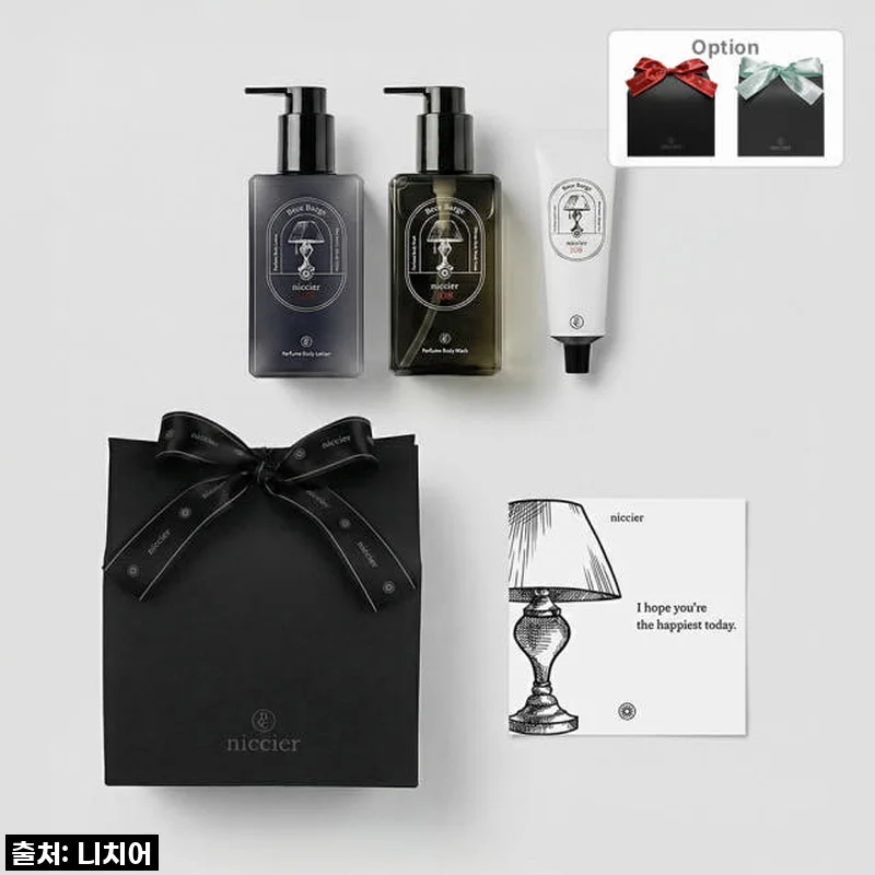 [니치어] 오 드 벨벳 퍼퓸 바디 로션 250 mL + 워시 250 mL + 핸드크림 50 mL 1종 SET 명품 선물세트 남녀공용 백화점 바디밀크 새해 설명절 한정판