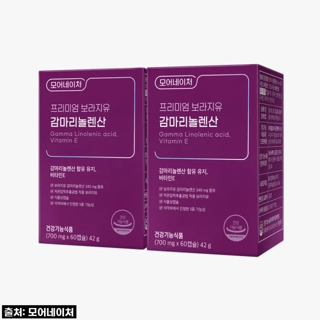 모어네이처 감마리놀렌산 보라지유 GLA PMS 생리 월경 전 증후군 60캡슐 5박스 사용후기