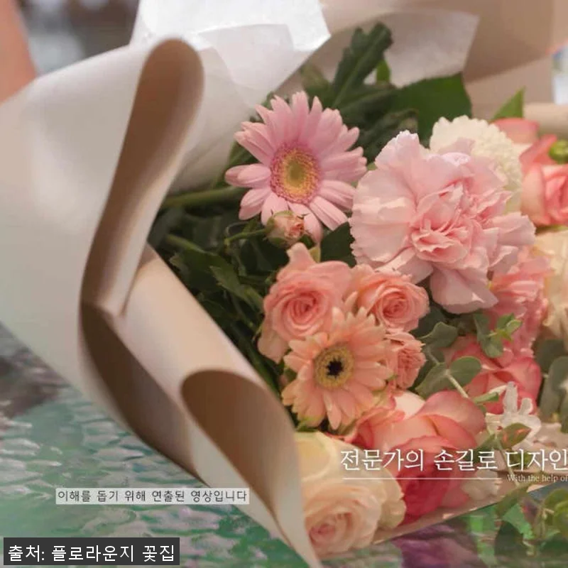 로맨틱 퍼플 프릴 생화 꽃바구니, 직 관련 이미지 3