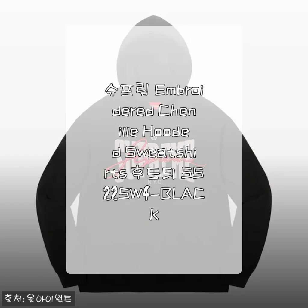 슈프림 Embroidered Chenille Hooded Sweatshirts 후기: 스타일과 편안함을 동시에