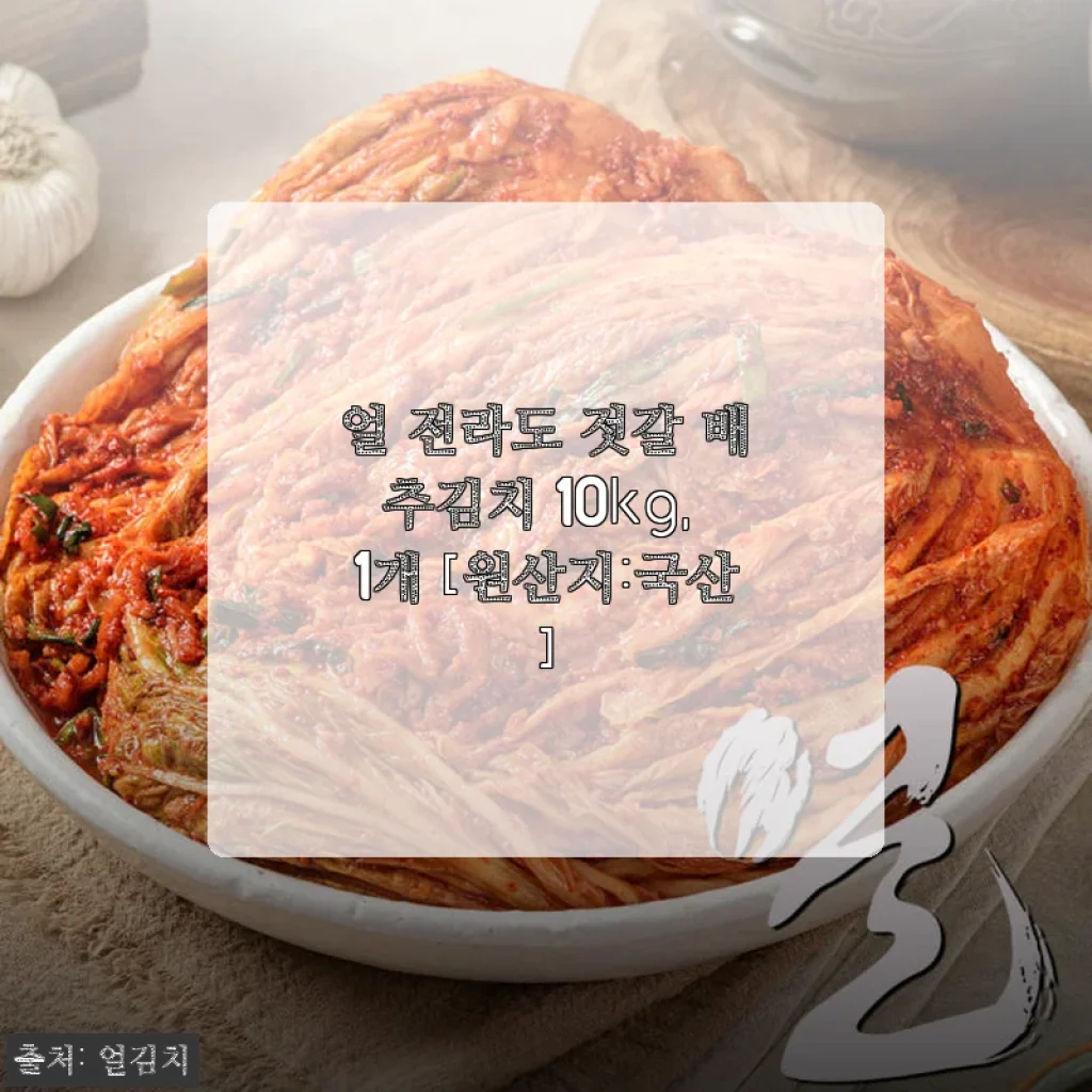 전라도 젓갈 배추김치 10kg 사용후기: 깊은 맛과 신선함이 느껴지는 김치