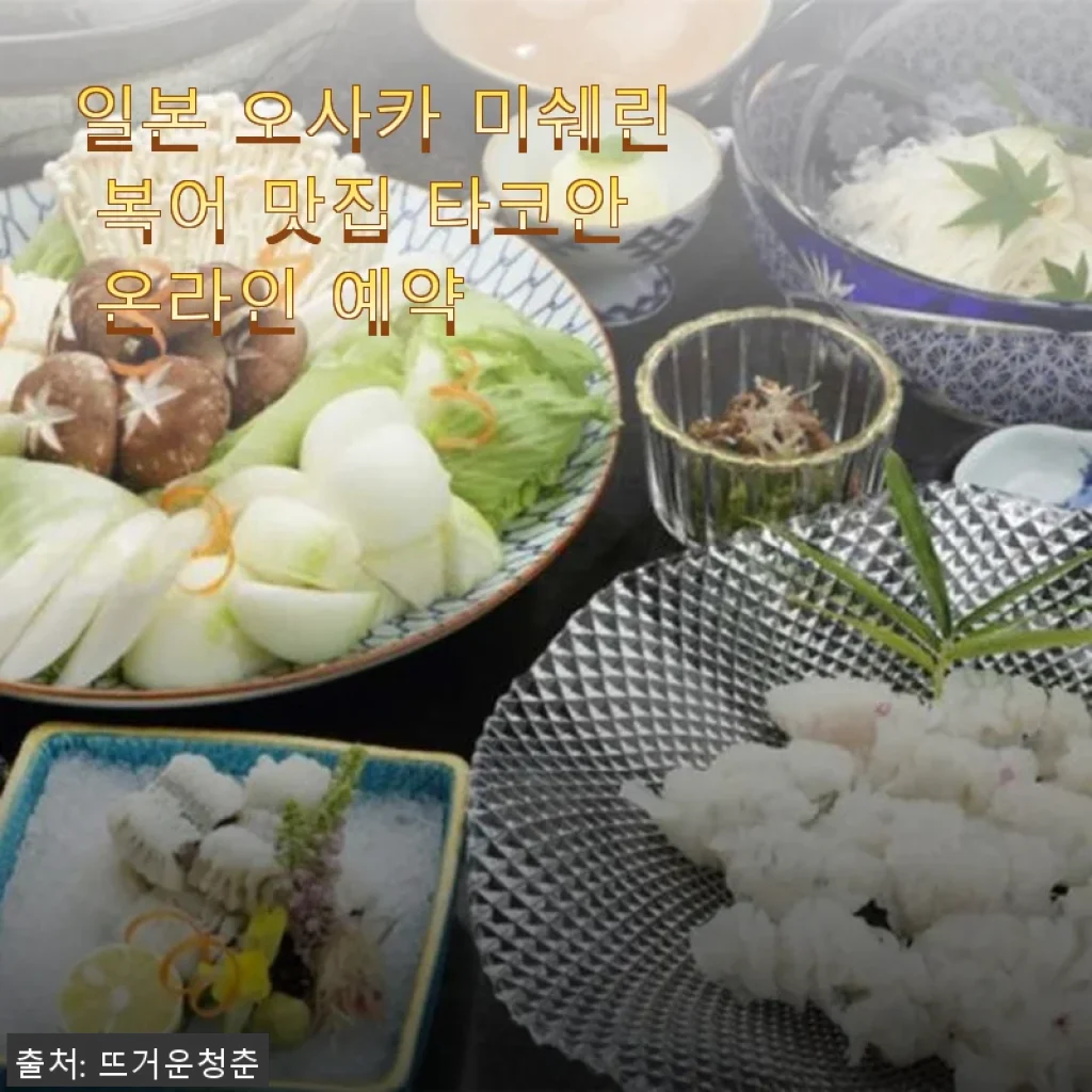 일본 오사카 미쉐린 복어 맛집 타코안 온라인 예약 후기