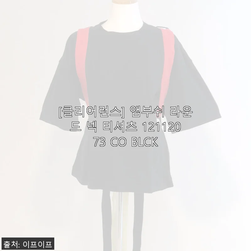 앰부쉬 라운드 넥 티셔츠 12112073 CO BLCK 사용후기: 세련된 디자인과 편안함이 돋보이는 아이템