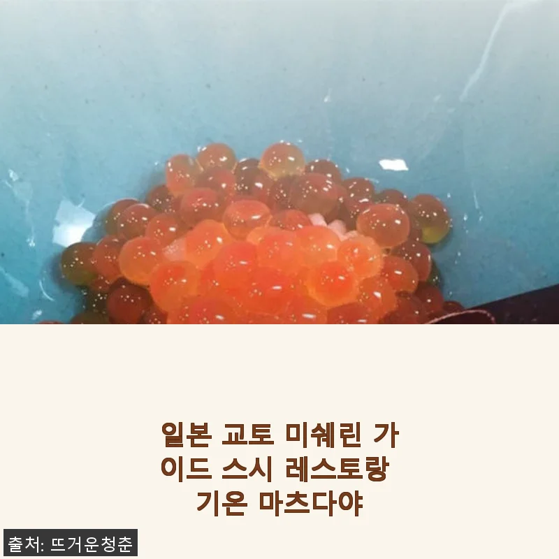 기온 마츠다야 스시, 직접 경험한 일본 교토 미쉐린 가이드의 특별한 맛