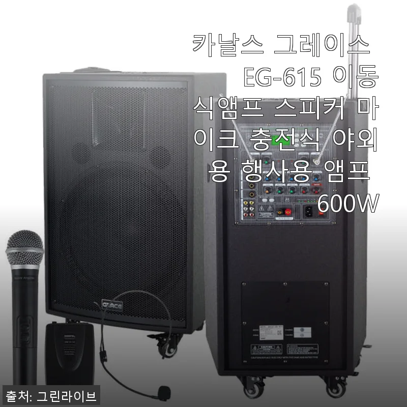 카날스 그레이스 EG-615 이동식앰프 사용후기: 야외 행사용 최적의 선택