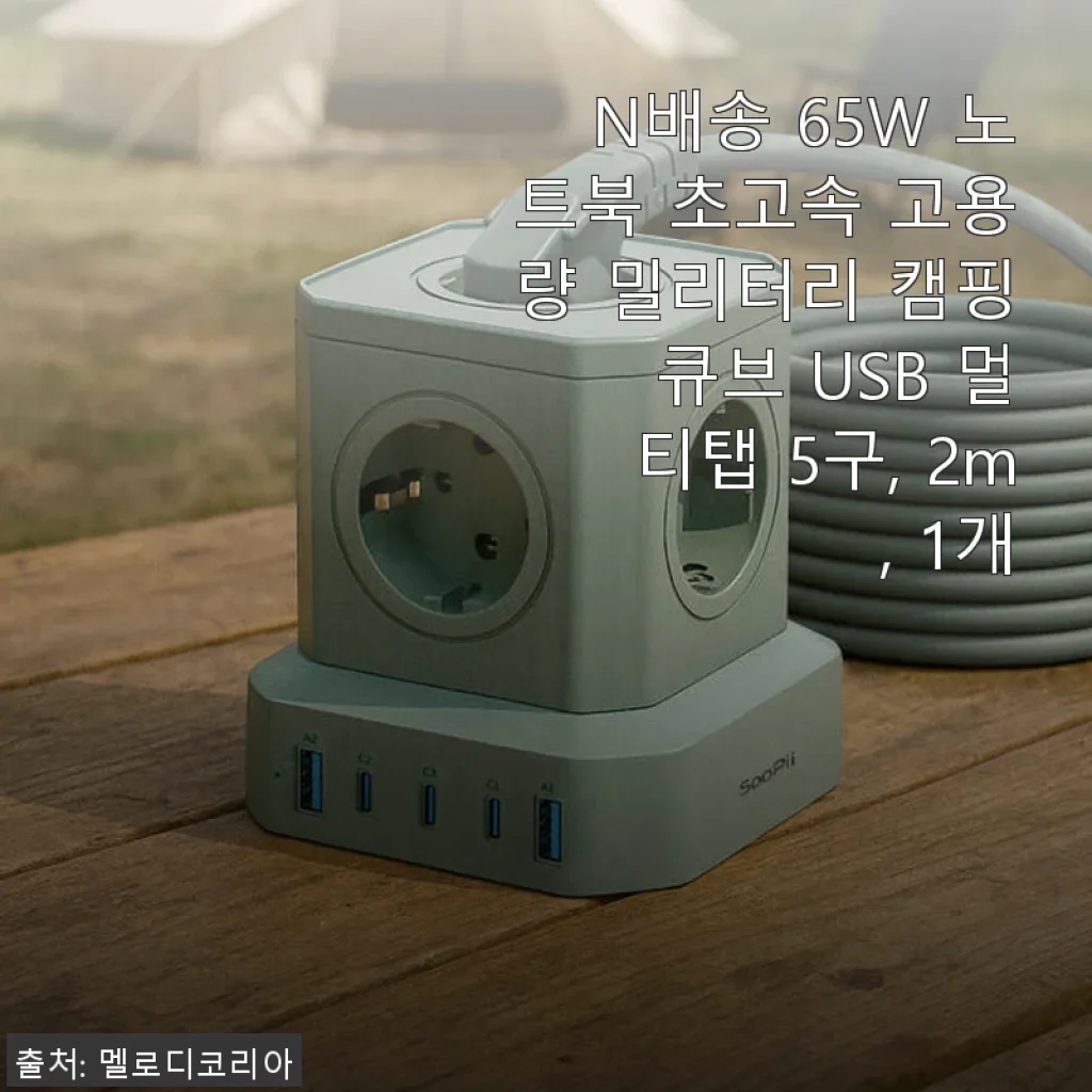 수피 65W 노트북 초고속 고용량 밀리터리 캠핑 큐브 USB 멀티탭 사용후기