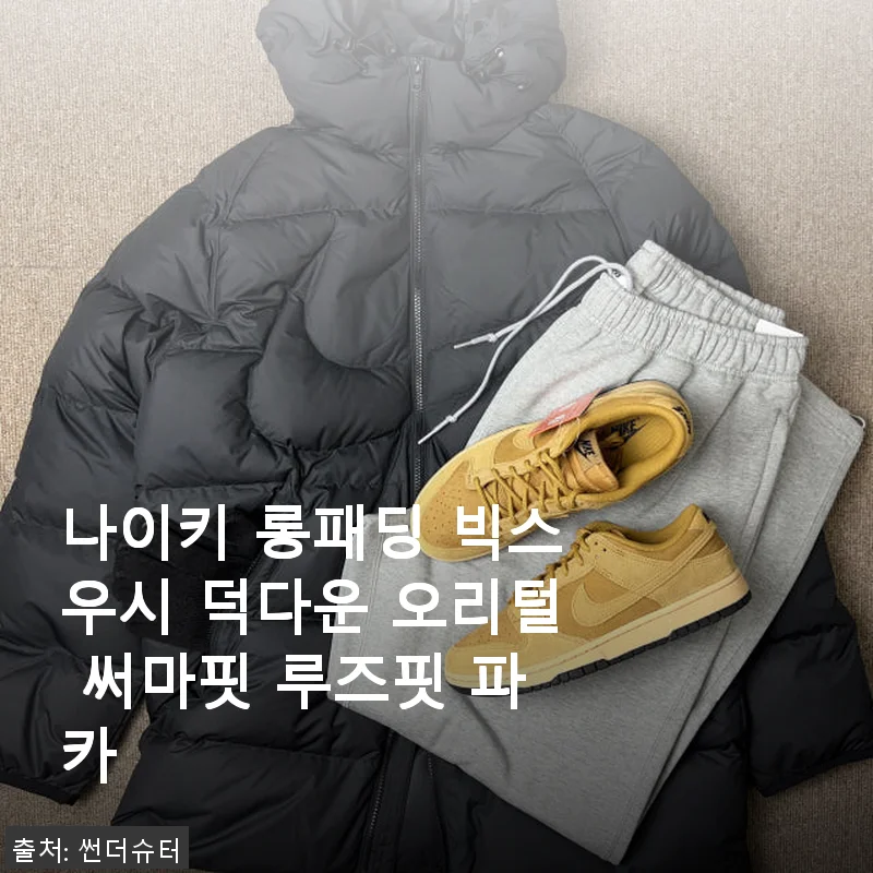나이키 롱패딩 빅스우시 덕다운 오리털 써마핏 루즈핏 파카 사용후기