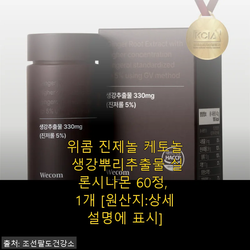 위콤 진제놀 케토놀 생강뿌리추출물 60정, 직접 써보니 속 편안함이 다르네요!