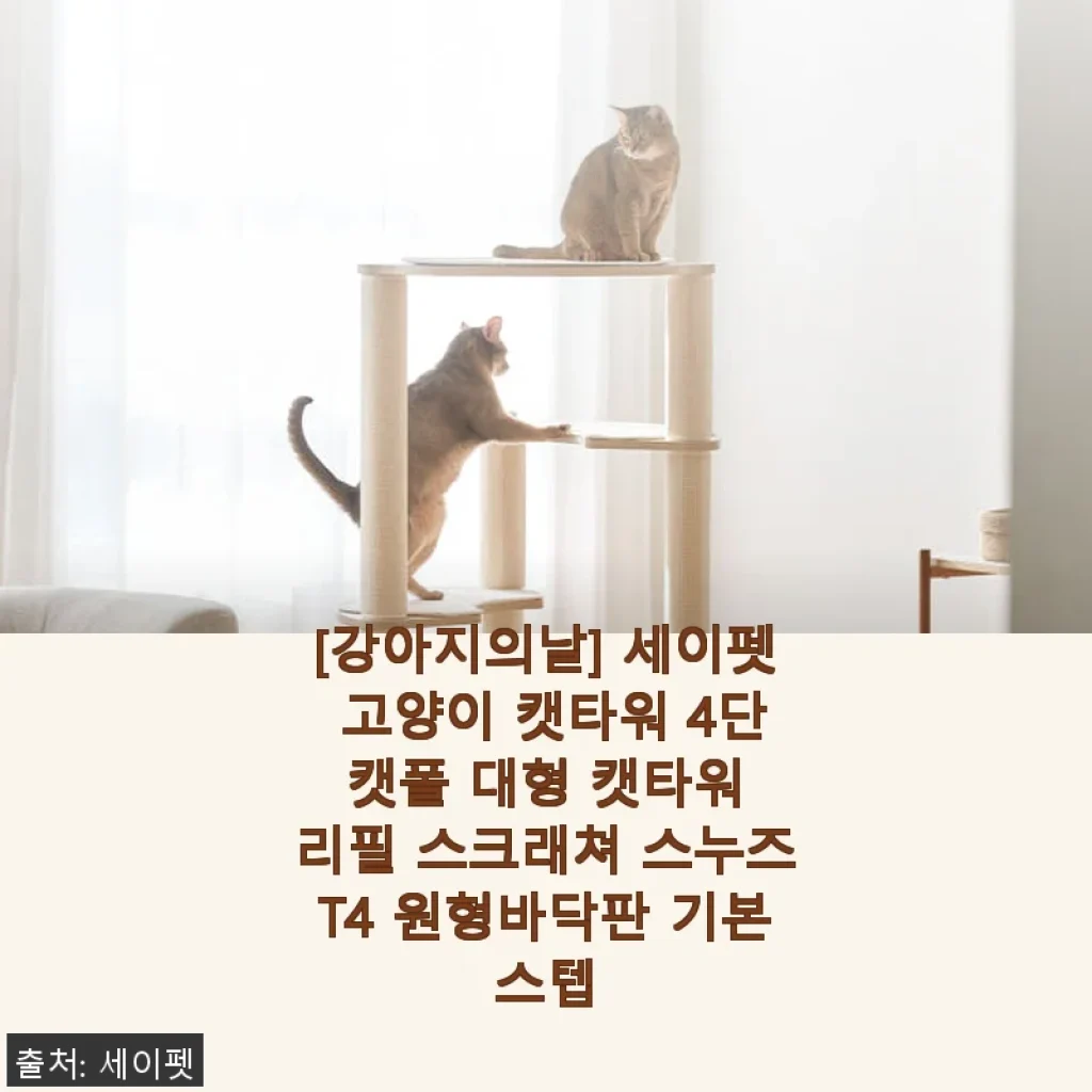 세이펫 고양이 캣타워 스누즈 T4 사용후기 – 집사도 냥이도 만족한 4단 캣폴