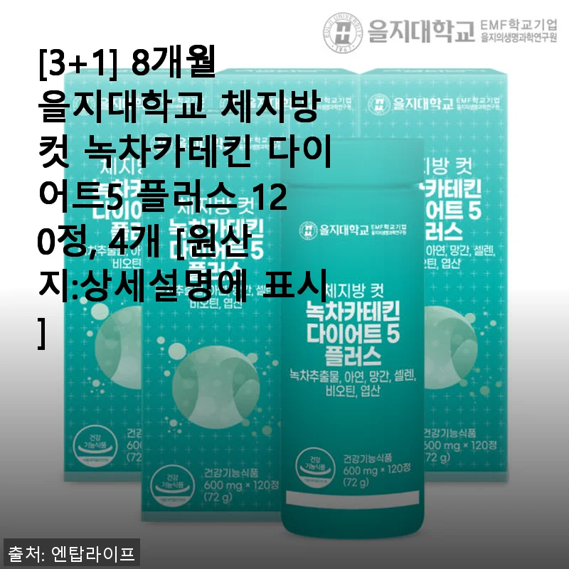 을지대학교 체지방 컷 녹차카테킨 다이어트5 플러스 120정 4개 사용 후기