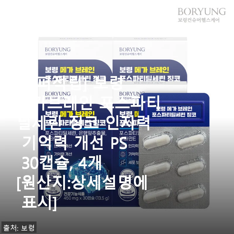 보령 메가브레인 포스파티딜세린 징코 인지력 기억력 개선 캡슐 사용후기