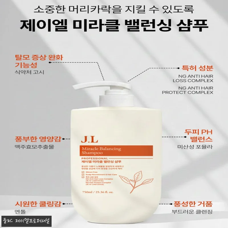 제이엘 미라클 밸런싱 샴푸 750ml 관련 이미지 1