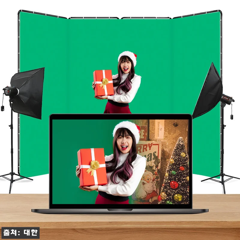 대형 크로마키 그린 스크린 촬영 배경 관련 이미지 4
