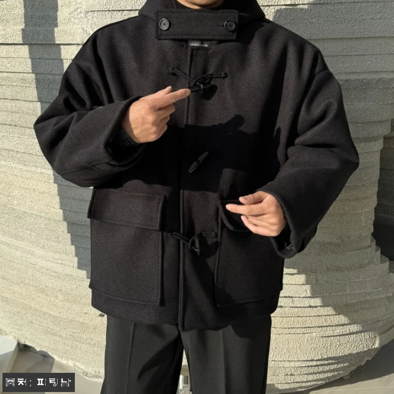 남자 캐시디 오버핏 겨울 하프 울 후 관련 이미지 6