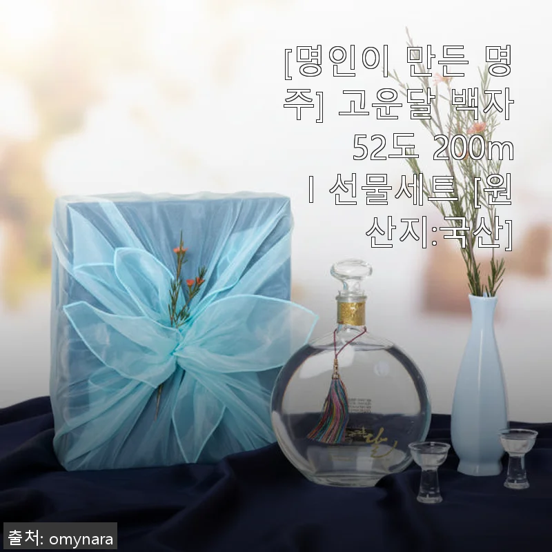 명인이 만든 명주 고운달 백자 52도 200ml 선물세트 사용후기