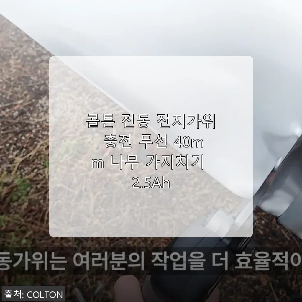 콜튼 전동 전지가위 충전 무선 40mm 사용후기: 나무 가지치기 편리함 체험기