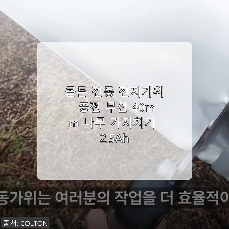 콜튼 전동 전지가위 충전 무선 40mm 사용후기: 나무 가지치기 편리함 체험기