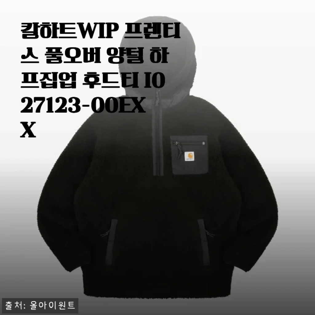 칼하트WIP 프렌티스 풀오버 양털 하프집업 후드티 사용후기