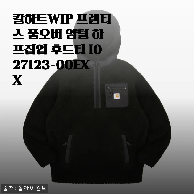 칼하트WIP 프렌티스 풀오버 양털 하프집업 후드티 사용후기