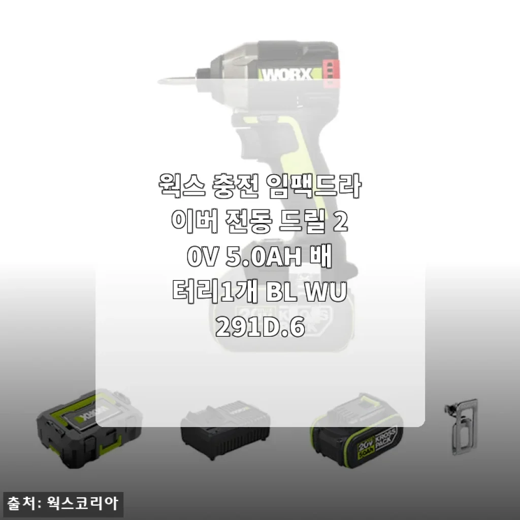 웍스 충전 임팩드라이버 20V 5.0AH 사용후기: 가정용으로 딱 좋은 전동 드릴