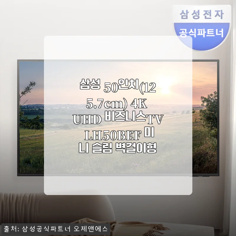 삼성 50인치 4K UHD 비즈니스TV LH50BEF 미니 슬림 벽걸이형 사용후기