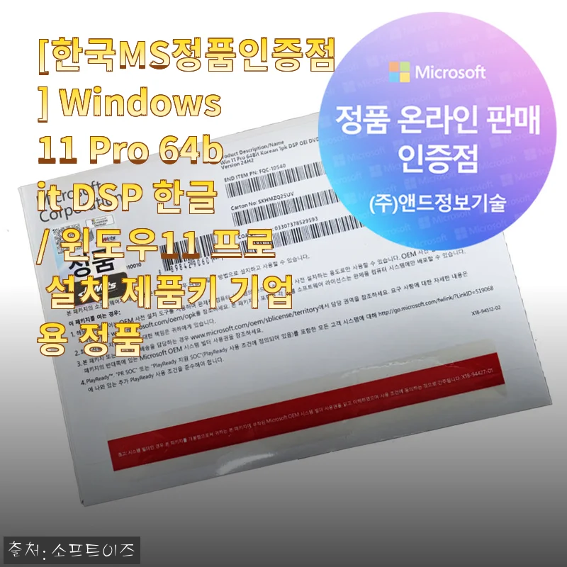Windows 11 Pro 64bit DSP 한글 설치 제품키 사용후기 및 추천