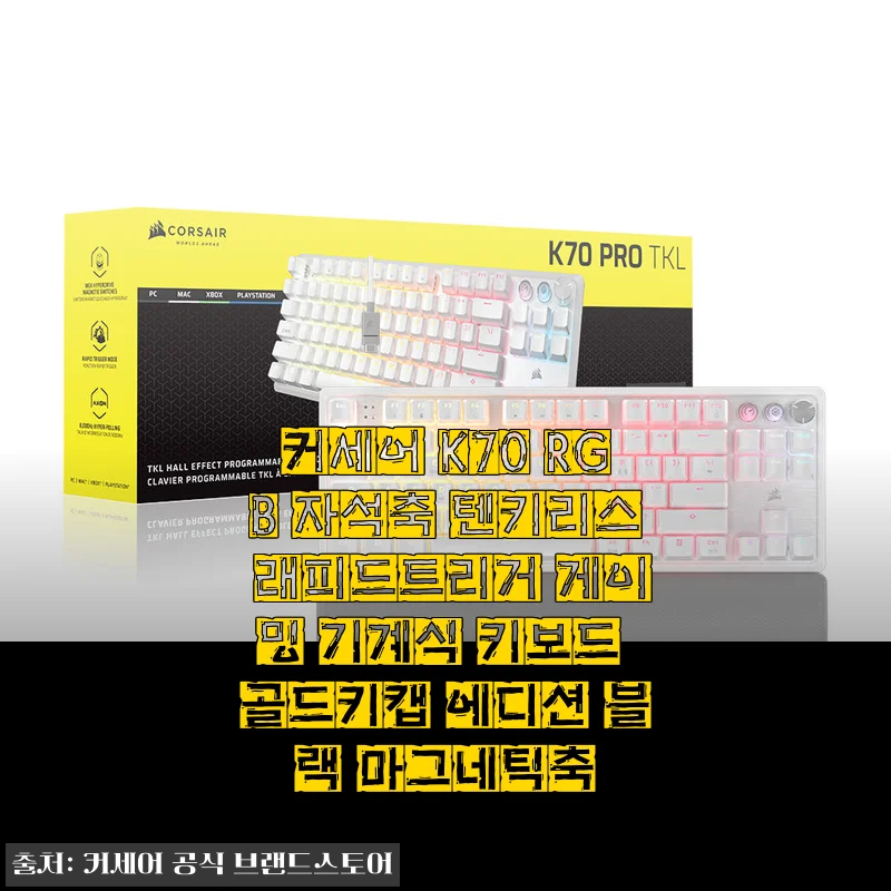 커세어 K70 RGB 자석축 텐키리스 래피드트리거 게이밍 키보드 골드키캡 에디션 사용후기