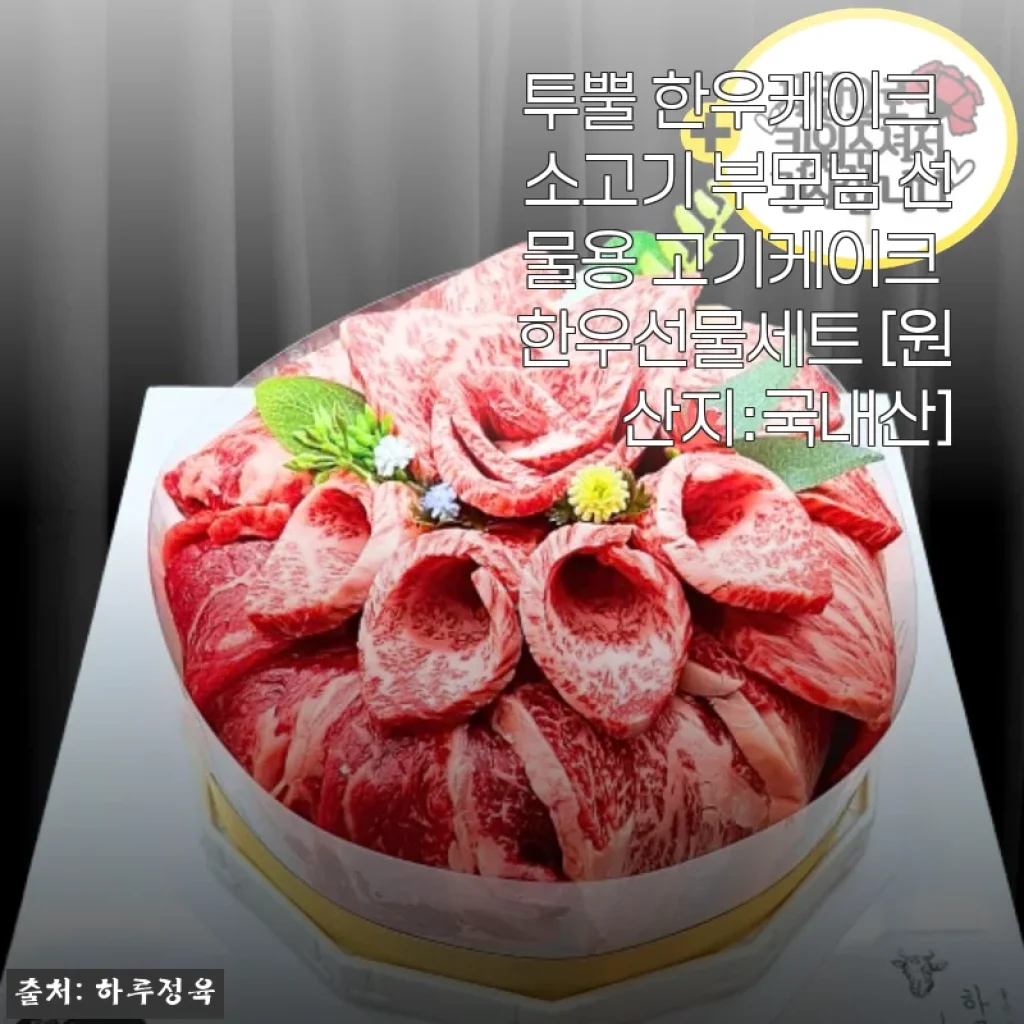 투뿔 한우케이크 소고기 부모님 선물용 고기케이크 한우선물세트 [원산지:국내산]