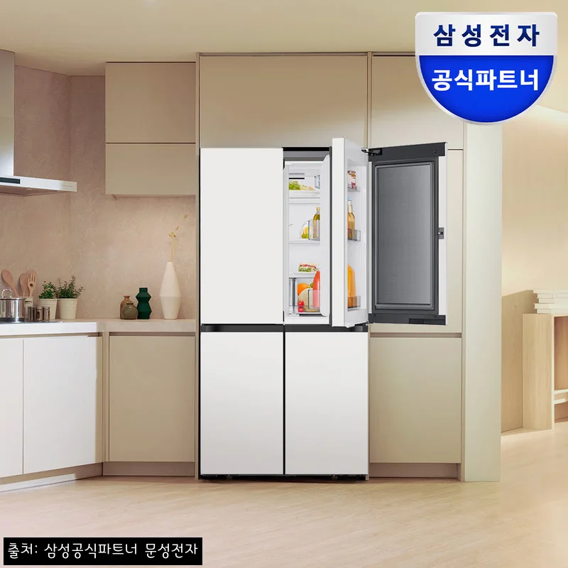 Home 56 삼성 비스포크 AI 냉장고 4도어 902L RM70F90M1ZD, 1등급 푸드쇼케이스 화이트 실구매 만족도 높은 이유