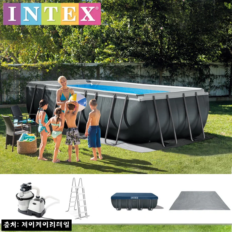Home 63 인텍스 수영장 이동식 울트라 XTR 사각프레임 26356KR 5.49M, 대형 가정용 풀장으로 주목받는 이유
