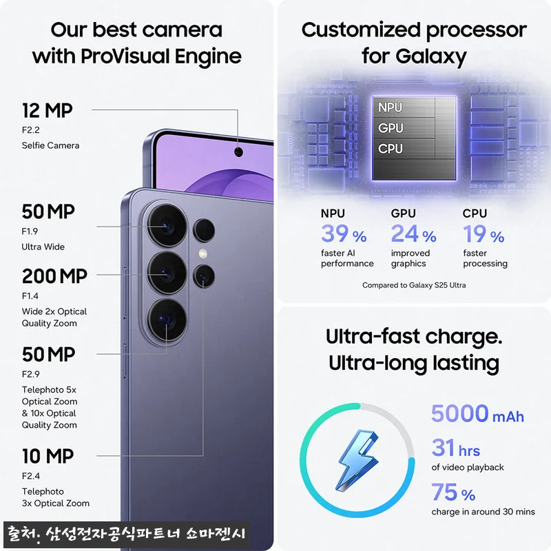 삼성 공식 갤럭시 S26 울트라 25 관련 이미지 3