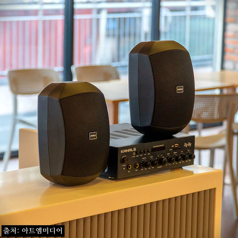 매장용 카날스 카페스피커 벽걸이 북쉘프 앰프 세트, 카페·매장 분위기 바꾸는 이슈템 체크 후기