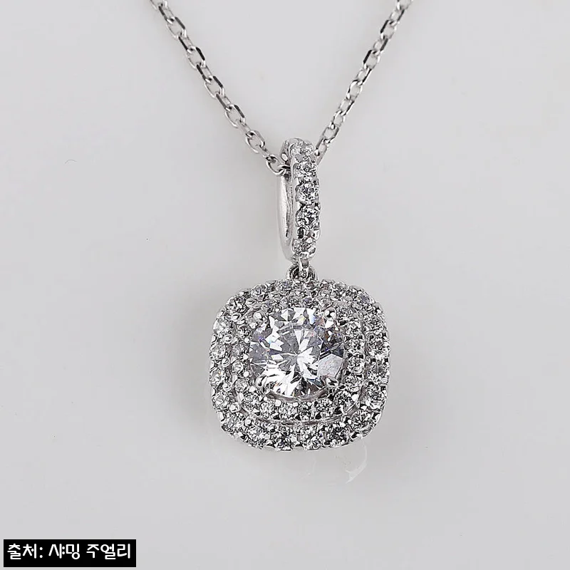 3부 5부 다이아 목걸이 GIA 천연 더블 헤일로 라운드 스퀘어, 예물 선물로 눈여겨볼 만한 이슈템