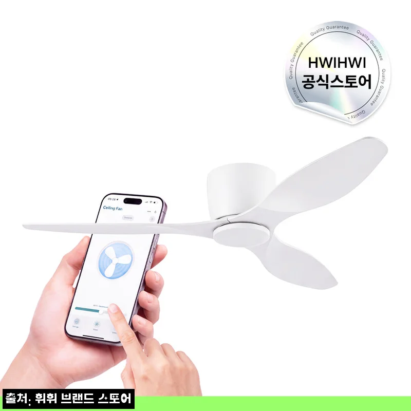 휘휘 VANE 실링팬 122cm(48인치) 화이트 IoT 원격, 거실 분위기 바꾸는 설치 조명 이슈템 체크후기